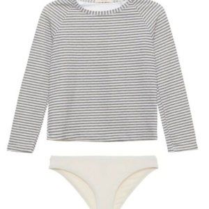 Eberjey Girls' SEA STRIPE RASHGUARD SET - Size 12